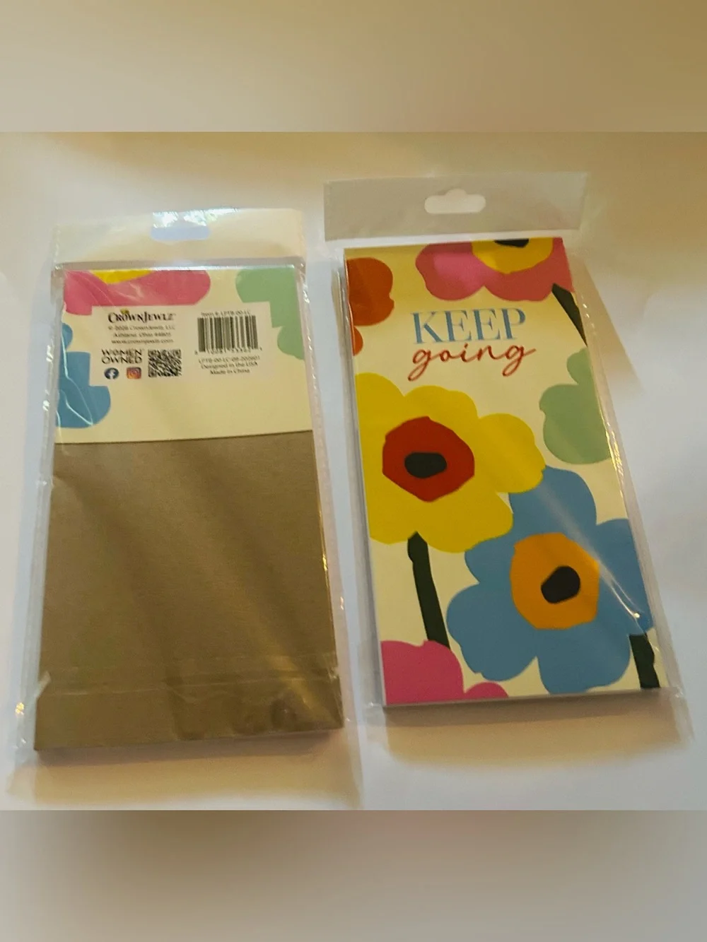 New 2 Pads “Keep Going” 60 Lined Pages Floral Motif